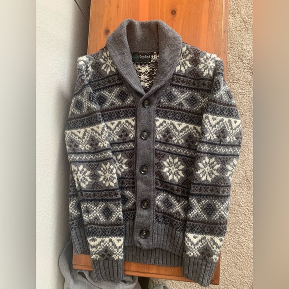 Tris line Wool Blend Men’s Cardigan Sweater - Picture 3 of 10